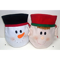 Christmas Gift Sack. Snowman & Elf Design.