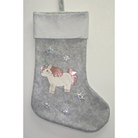 Christmas Stocking. With Heat Transferred Pattern.