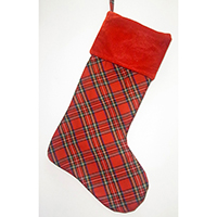 Christmas Stocking. Plaid Cloth. Full Lining Inside.